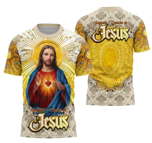 Camiseta Católica Sagrado Coração de Jesus - Fé e Devoção