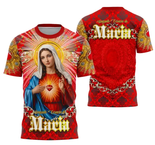 Camiseta Católica Sagrado Coração de Maria - Fé e Devoção