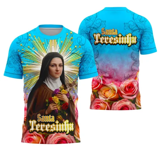 Camiseta Católica Santa Teresinha – Estilo com Devoção