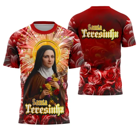 Camiseta Católica Santa Teresinha – Estilo com Devoção