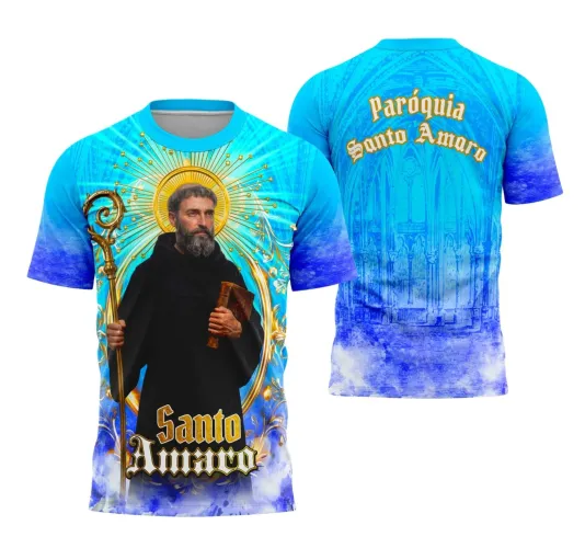 Camiseta Católica Santo Amaro 2026 – Estilo com Devoção Camiseta Católica Santo Amaro 2026 – Estilo com Devoção