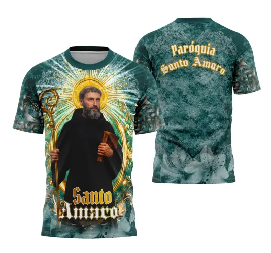 Camiseta Católica Santo Amaro 2026 – Estilo com Devoção Camiseta Católica Santo Amaro 2026 – Estilo com Devoção