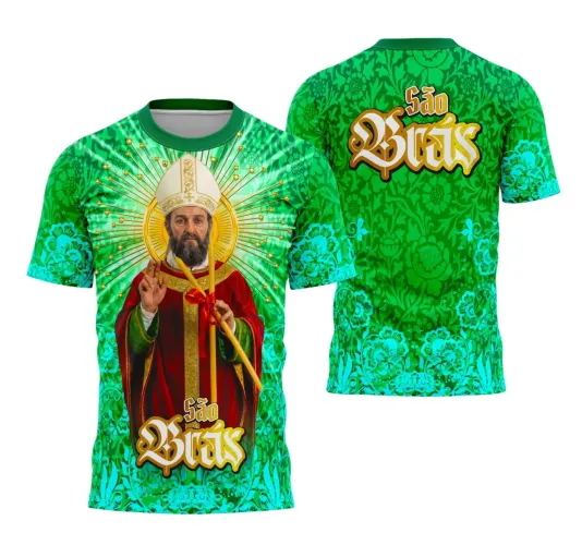 Camiseta Católica São Brás – Fé e Devoção Cristã