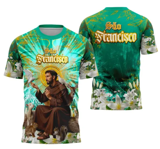 Camiseta Católica São Francisco – Fé e Devoção Cristã