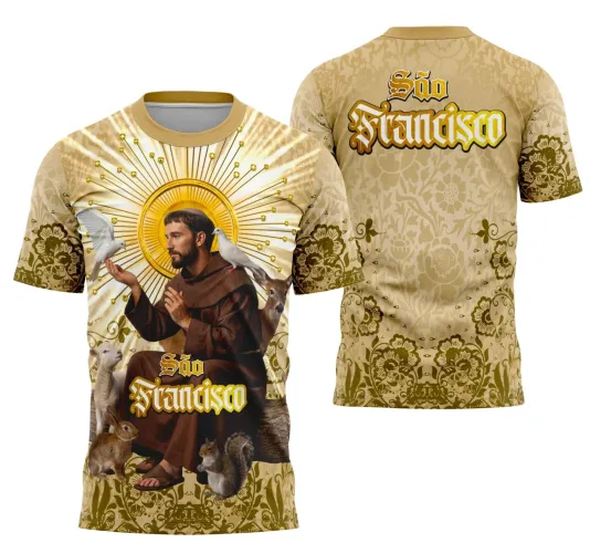Camiseta Católica São Francisco – Fé e Devoção Cristã