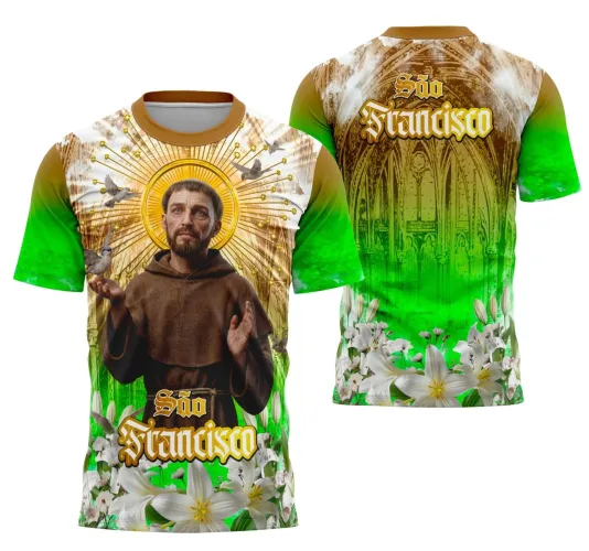 Camiseta Católica São Francisco – Fé e Devoção Cristã