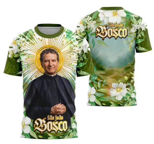 Camiseta Católica São João Bosco – Estilo com Devoção