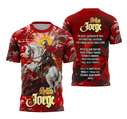 Camiseta Católica São Jorge – Proteção e Fé