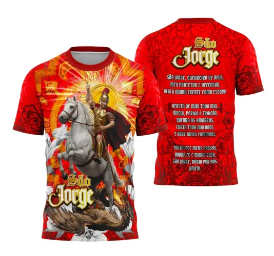 Camiseta Católica São Jorge – Proteção e Fé