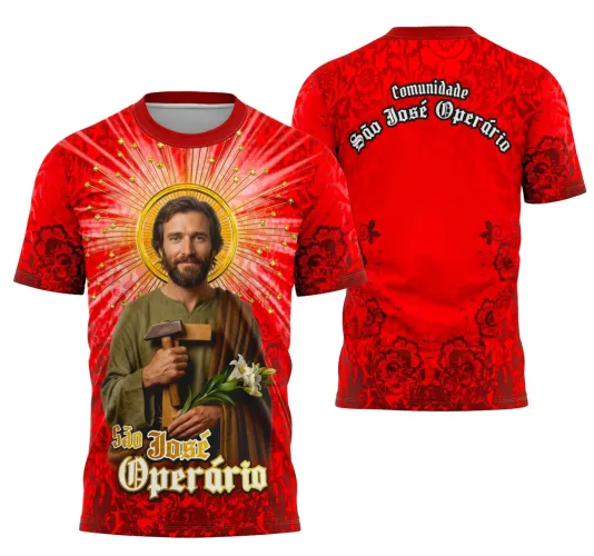 Camiseta Católica São José Operário 2026 – Estilo com Devoção Camiseta Católica São José Operário 2026 – Estilo com Devoção