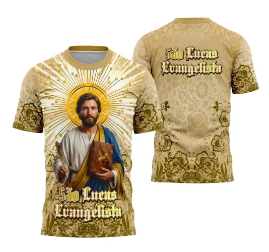 Camiseta Católica São Lucas Evangelista – Fé e Devoção