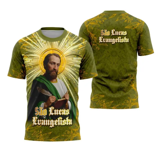 Camiseta Católica São Lucas Evangelista – Fé e Devoção