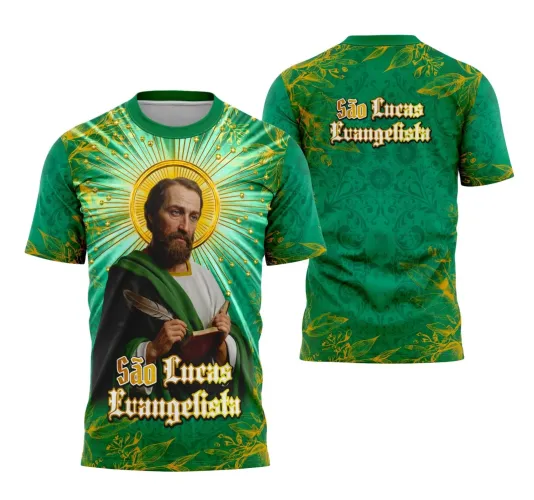 Camiseta Católica São Lucas Evangelista – Fé e Devoção