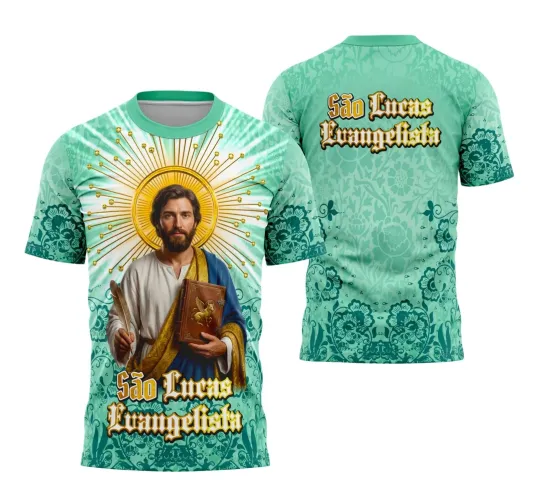 Camiseta Católica São Lucas Evangelista – Fé e Devoção