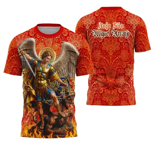 Camiseta Católica São Miguel Arcanjo – Estilo com Devoção Camiseta Católica São Miguel Arcanjo – Estilo com Devoção