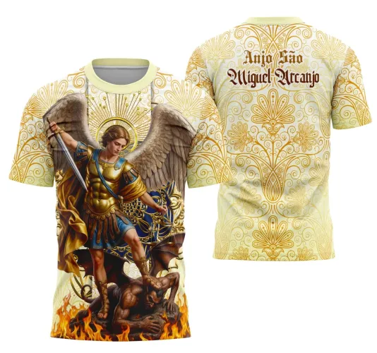 Camiseta Católica São Miguel Arcanjo – Estilo com Devoção Camiseta Católica São Miguel Arcanjo – Estilo com Devoção