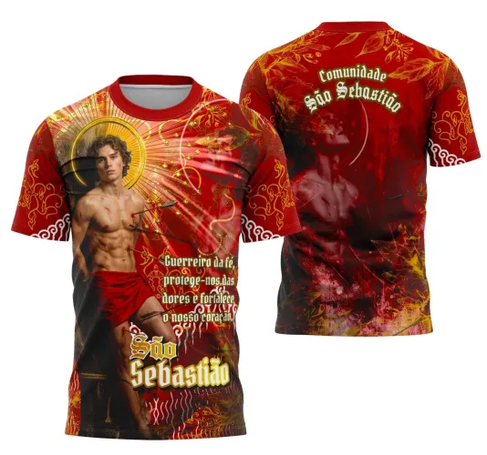 Camiseta Católica São Sebastião 2026 – Estilo com Devoção Camiseta Católica São Sebastião 2026 – Estilo com Devoção