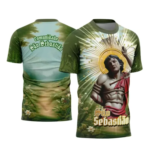Camiseta Católica São Sebastião – Estilo com Devoção