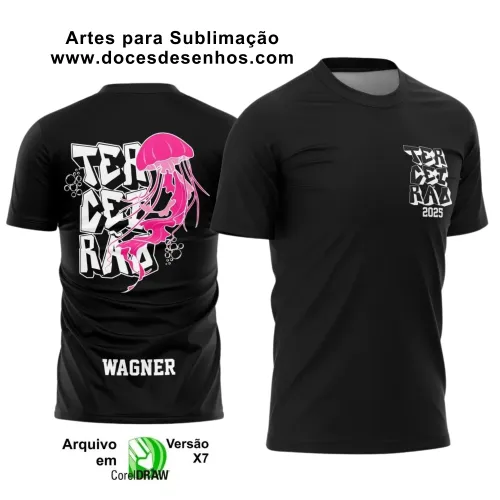 Camiseta Escolar Água Viva em Arte Vetor Criativa Camiseta Escolar Água Viva em Arte Vetor Criativa