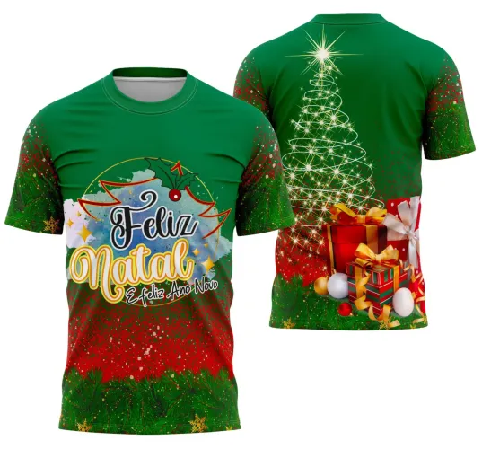 Camiseta Feliz Natal 2025 Arte Digital – Estampa Natalina Exclusiva para Sublimação Camiseta Feliz Natal 2025 Arte Digital – Estampa Natalina Exclusiva para Sublimação