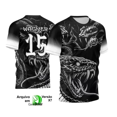 Camiseta Interclasse com Estampa de Cobra – Arte Digital