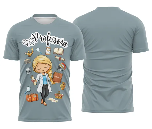 Camiseta Professora – Estampa Fofa e Confortável para Aula