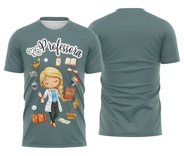 Camiseta Professora – Estampa Fofa e Confortável para Aula