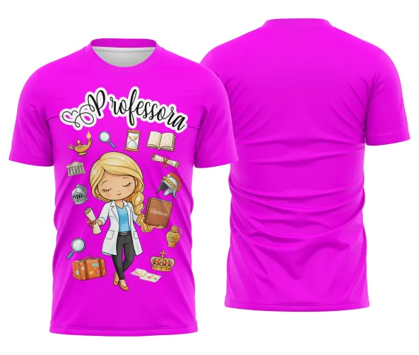 Camiseta Professora – Estampa Fofa e Confortável para Aula