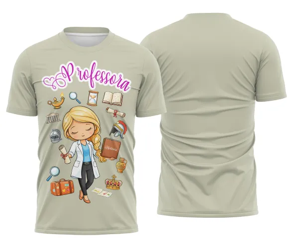 Camiseta Professora – Estampa Fofa e Confortável para Aula