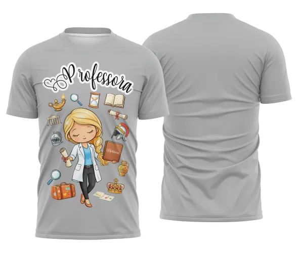Camiseta Professora – Estampa Fofa e Confortável para Aula