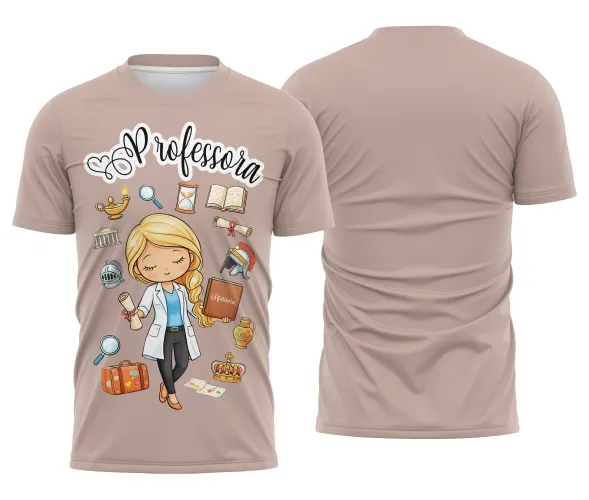 Camiseta Professora – Estampa Fofa e Confortável para Aula