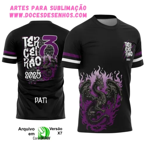 Camiseta Terceirão Dragão 2025 com Estampa Escolar Irada Camiseta Terceirão Dragão 2025 com Estampa Escolar Irada