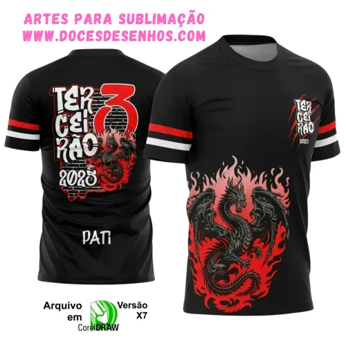 Camiseta Terceirão Dragão 2025 com Estampa Escolar Irada Camiseta Terceirão Dragão 2025 com Estampa Escolar Irada