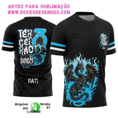 Camiseta Terceirão Dragão 2025 com Estampa Escolar Irada Camiseta Terceirão Dragão 2025 com Estampa Escolar Irada