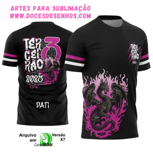 Camiseta Terceirão Dragão 2025 com Estampa Escolar Irada Camiseta Terceirão Dragão 2025 com Estampa Escolar Irada