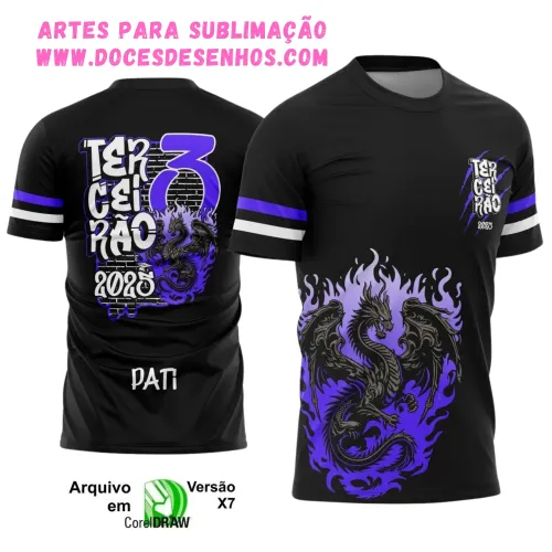 Camiseta Terceirão Dragão 2025 com Estampa Escolar Irada Camiseta Terceirão Dragão 2025 com Estampa Escolar Irada