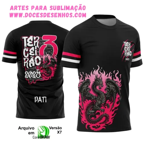 Camiseta Terceirão Dragão 2025 com Estampa Escolar Irada Camiseta Terceirão Dragão 2025 com Estampa Escolar Irada