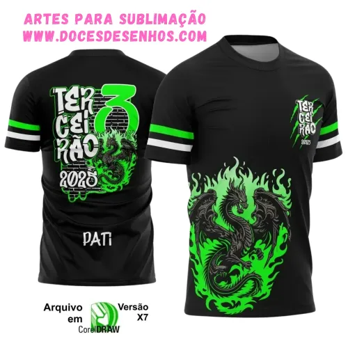 Camiseta Terceirão Dragão 2025 com Estampa Escolar Irada Camiseta Terceirão Dragão 2025 com Estampa Escolar Irada