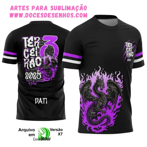 Camiseta Terceirão Dragão 2025 com Estampa Escolar Irada Camiseta Terceirão Dragão 2025 com Estampa Escolar Irada