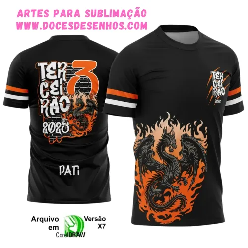 Camiseta Terceirão Dragão 2025 com Estampa Escolar Irada Camiseta Terceirão Dragão 2025 com Estampa Escolar Irada