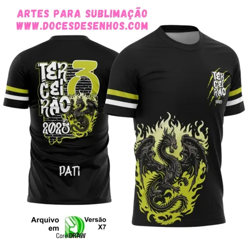 Camiseta Terceirão Dragão 2025 com Estampa Escolar Irada Camiseta Terceirão Dragão 2025 com Estampa Escolar Irada