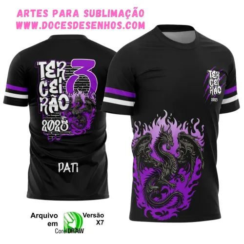 Camiseta Terceirão Dragão 2025 com Estampa Escolar Irada Camiseta Terceirão Dragão 2025 com Estampa Escolar Irada