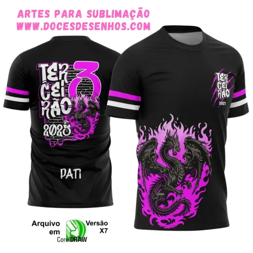 Camiseta Terceirão Dragão 2025 com Estampa Escolar Irada Camiseta Terceirão Dragão 2025 com Estampa Escolar Irada