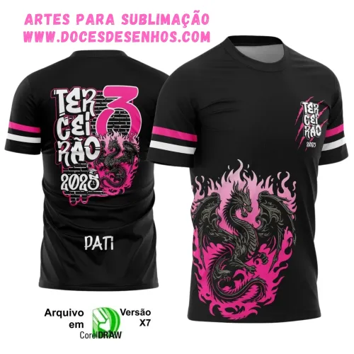 Camiseta Terceirão Dragão 2025 com Estampa Escolar Irada Camiseta Terceirão Dragão 2025 com Estampa Escolar Irada