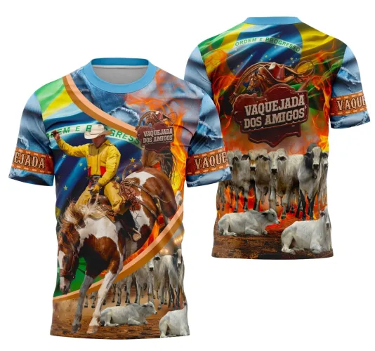 Camiseta Vaquejada Country para Cavalgada Estilo Sertanejo