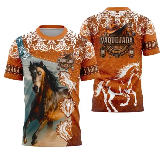 Camiseta Vaquejada Country para Cavalgada Estilo Sertanejo