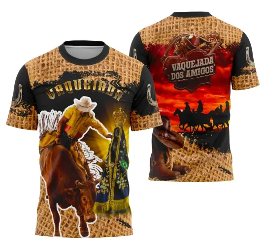 Camiseta Vaquejada Country para Cavalgada Estilo Sertanejo
