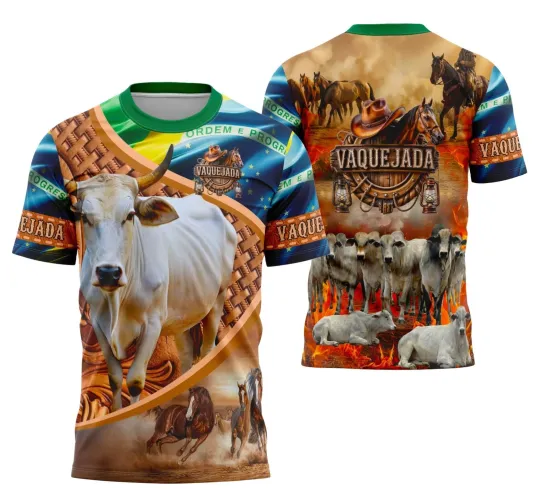 Camiseta Vaquejada Country para Cavalgada Estilo Sertanejo