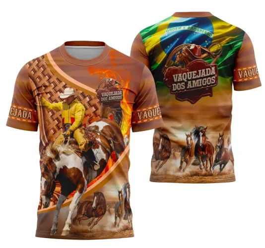 Camiseta Vaquejada Country para Cavalgada Estilo Sertanejo