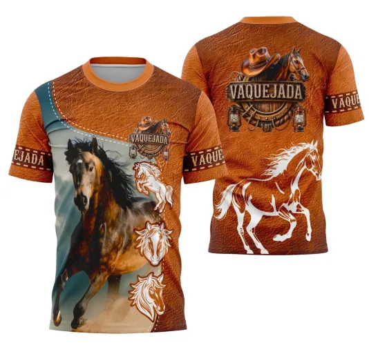 Camiseta Vaquejada Country para Cavalgada Estilo Sertanejo